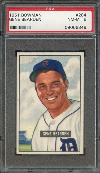 1951 BOWMAN 284 GENE BEARDEN PSA NM-MT 8