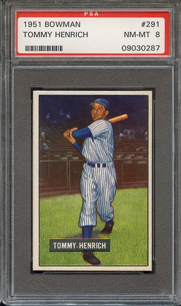 1951 BOWMAN 291 TOMMY HENRICH PSA NM-MT 8