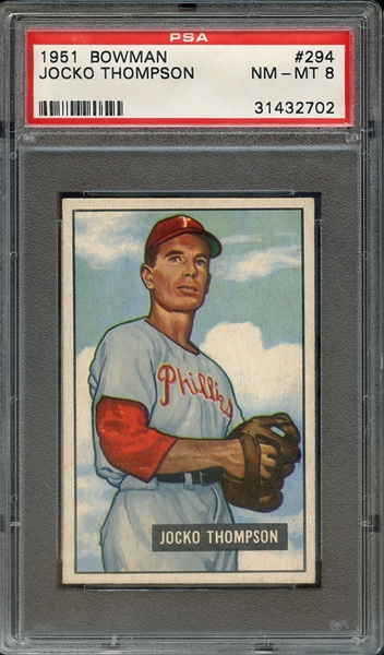 1951 BOWMAN 294 JOCKO THOMPSON PSA NM-MT 8