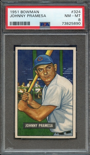 1951 BOWMAN 324 JOHNNY PRAMESA PSA NM-MT 8