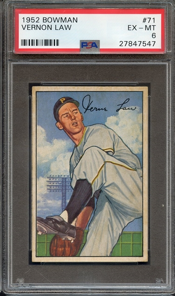 1952 BOWMAN 71 VERNON LAW PSA EX-MT 6