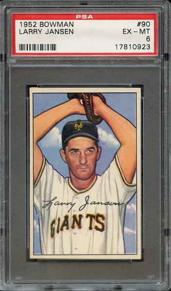 1952 BOWMAN 90 LARRY JANSEN PSA EX-MT 6