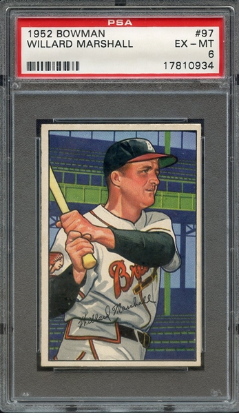 1952 BOWMAN 97 WILLARD MARSHALL PSA EX-MT 6