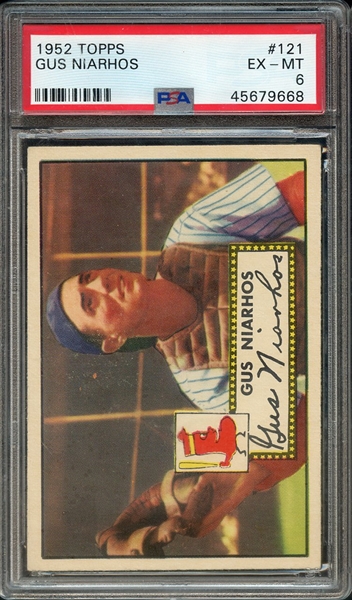 1952 TOPPS 121 GUS NIARHOS PSA EX-MT 6