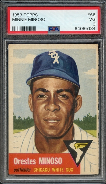 1953 TOPPS 66 MINNIE MINOSO PSA VG 3