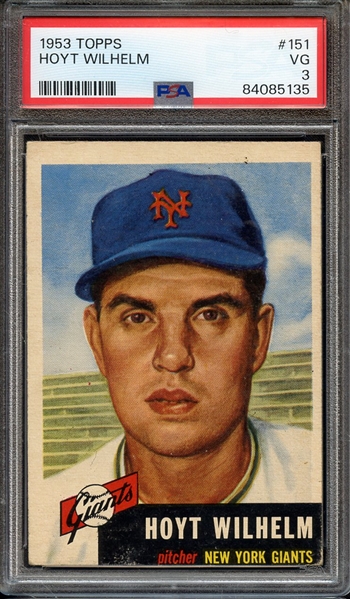 1953 TOPPS 151 HOYT WILHELM PSA VG 3