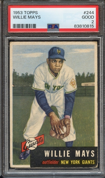 1953 TOPPS 244 WILLIE MAYS PSA GOOD 2
