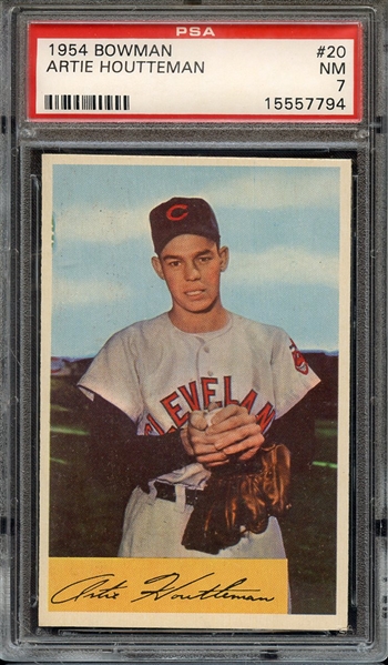1954 BOWMAN 20 ARTIE HOUTTEMAN PSA NM 7