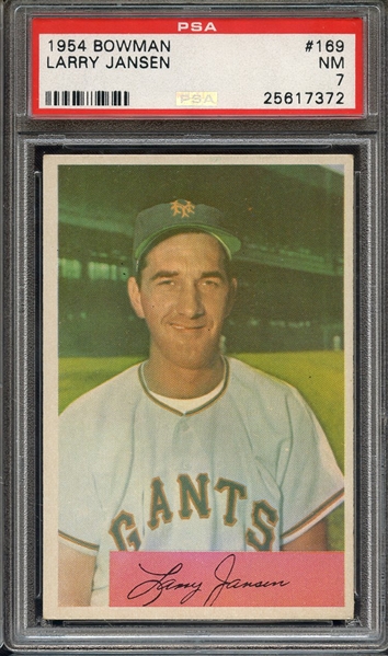 1954 BOWMAN 169 LARRY JANSEN PSA NM 7