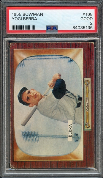 1955 BOWMAN 168 YOGI BERRA PSA GOOD 2