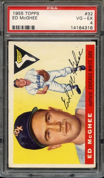 1955 TOPPS 32 ED McGHEE PSA VG-EX 4