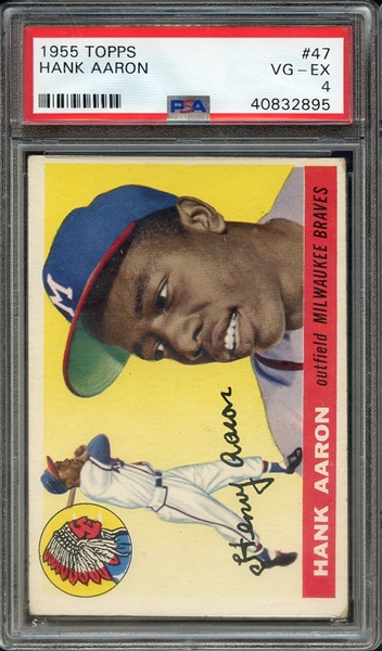 1955 TOPPS 47 HANK AARON PSA VG-EX 4