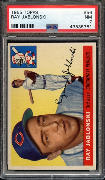 1955 TOPPS 56 RAY JABLONSKI PSA NM 7