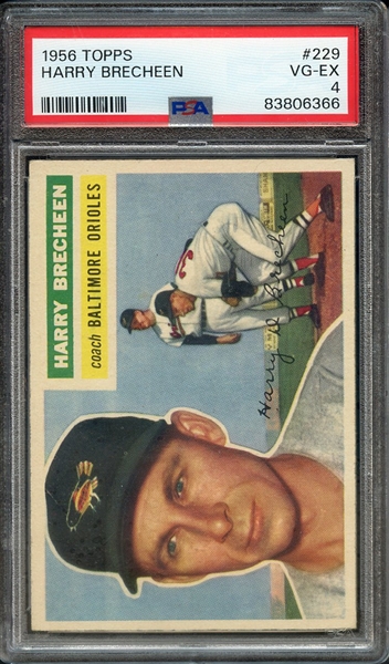 1956 TOPPS 229 HARRY BRECHEEN PSA VG-EX 4