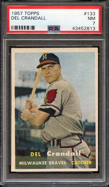 1957 TOPPS 133 DEL CRANDALL PSA NM 7