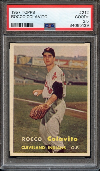 1957 TOPPS 212 ROCCO COLAVITO PSA GOOD+ 2.5
