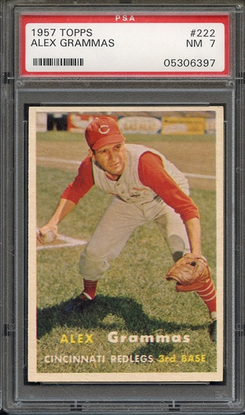 1957 TOPPS 222 ALEX GRAMMAS PSA NM 7