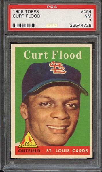 1958 TOPPS 464 CURT FLOOD PSA NM 7