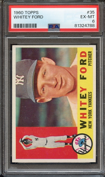 1960 TOPPS 35 WHITEY FORD PSA EX-MT 6