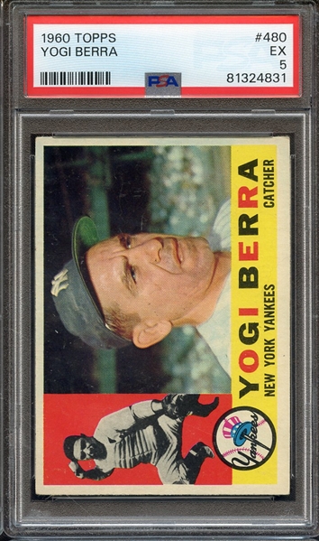 1960 TOPPS 480 YOGI BERRA PSA EX 5