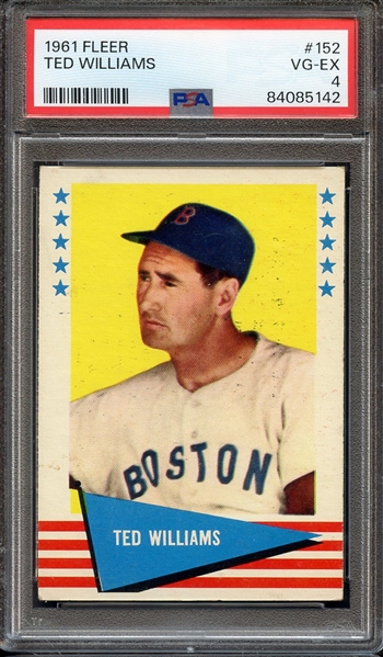 1961 FLEER 152 TED WILLIAMS PSA VG-EX 4