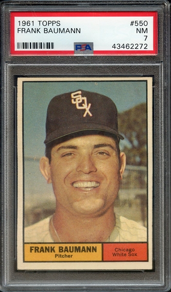 1961 TOPPS 550 FRANK BAUMANN PSA NM 7