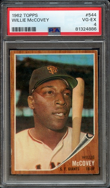 1962 TOPPS 544 WILLIE McCOVEY PSA VG-EX 4