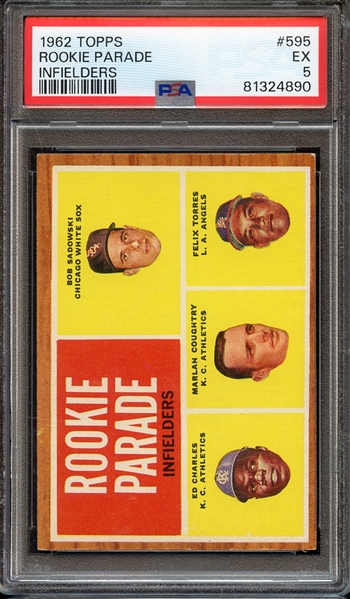 1962 TOPPS 595 ROOKIE PARADE INFIELDERS PSA EX 5