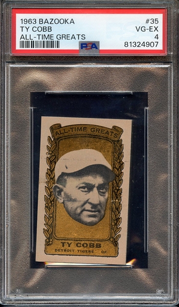 1963 BAZOOKA ALL-TIME GREATS 35 TY COBB ALL-TIME GREATS PSA VG-EX 4
