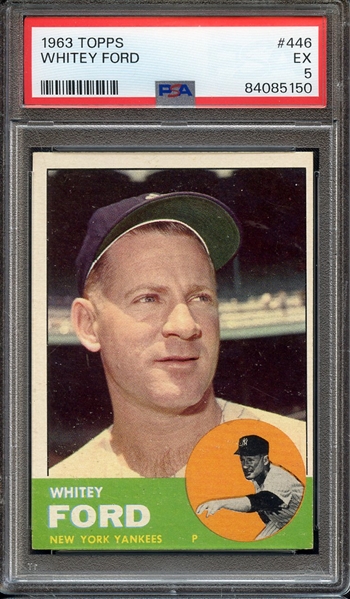 1963 TOPPS 446 WHITEY FORD PSA EX 5