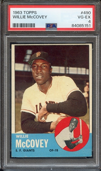 1963 TOPPS 490 WILLIE McCOVEY PSA VG-EX 4