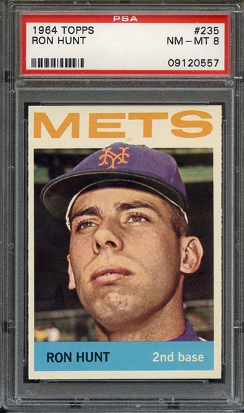 1964 TOPPS 235 RON HUNT PSA NM-MT 8