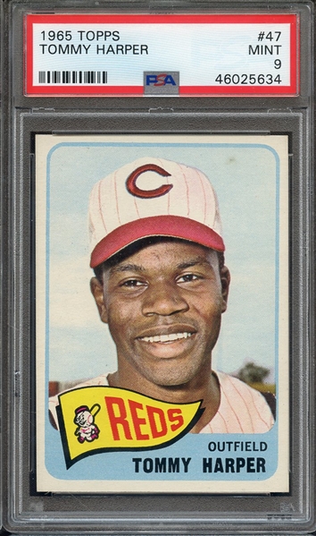 1965 TOPPS 47 TOMMY HARPER PSA MINT 9