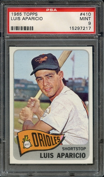 1965 TOPPS 410 LUIS APARICIO PSA MINT 9