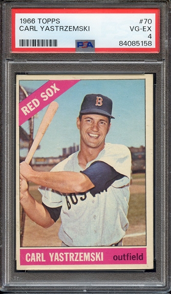 1966 TOPPS 70 CARL YASTRZEMSKI PSA VG-EX 4