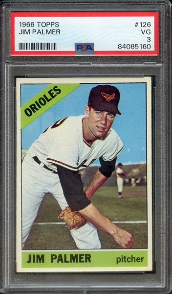 1966 TOPPS 126 JIM PALMER PSA VG 3