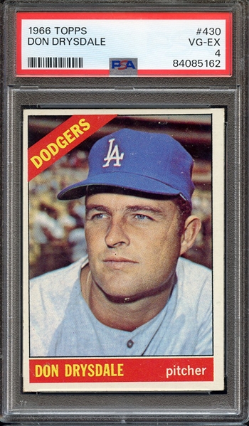 1966 TOPPS 430 DON DRYSDALE PSA VG-EX 4