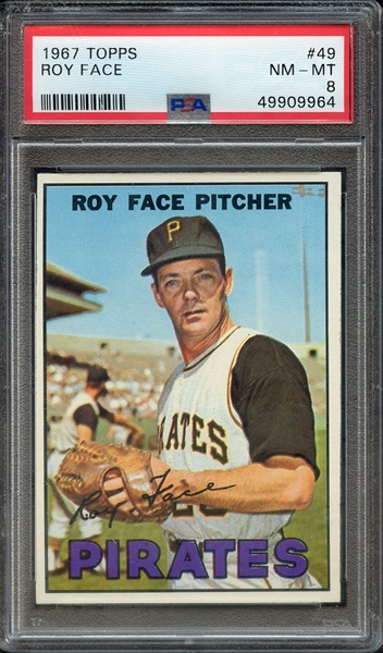 1967 TOPPS 49 ROY FACE PSA NM-MT 8