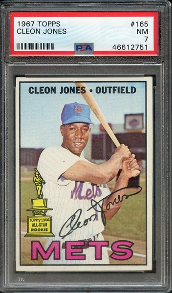 1967 TOPPS 165 CLEON JONES PSA NM 7
