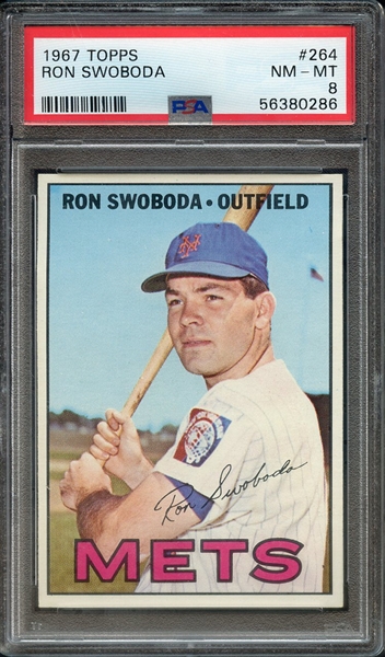 1967 TOPPS 264 RON SWOBODA PSA NM-MT 8