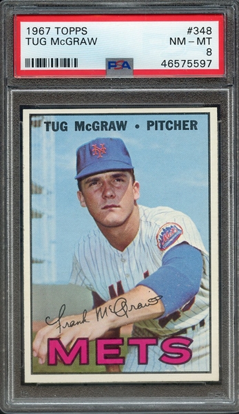 1967 TOPPS 348 TUG McGRAW PSA NM-MT 8