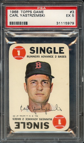 1968 TOPPS GAME 3 CARL YASTRZEMSKI PSA EX 5