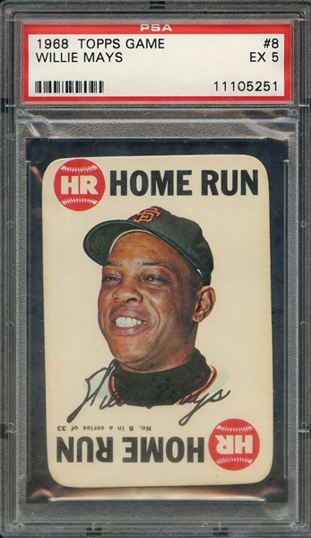 1968 TOPPS GAME 8 WILLIE MAYS PSA EX 5