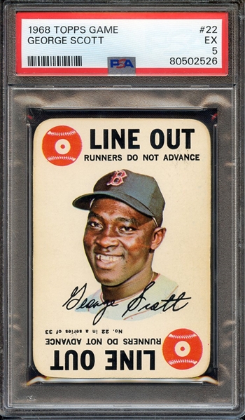 1968 TOPPS GAME 22 GEORGE SCOTT PSA EX 5