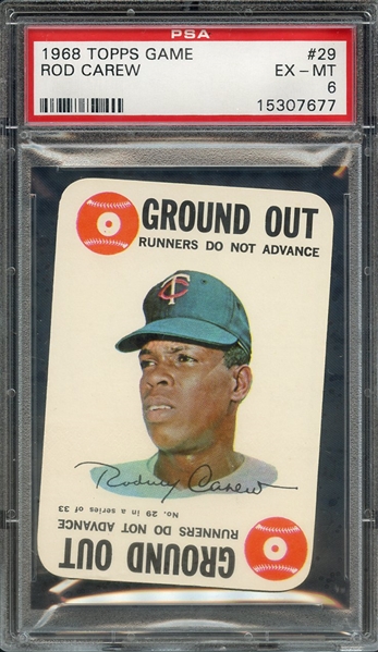 1968 TOPPS GAME 29 ROD CAREW PSA EX-MT 6