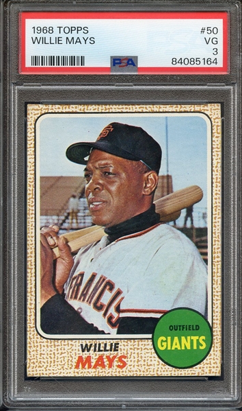 1968 TOPPS 50 WILLIE MAYS PSA VG 3