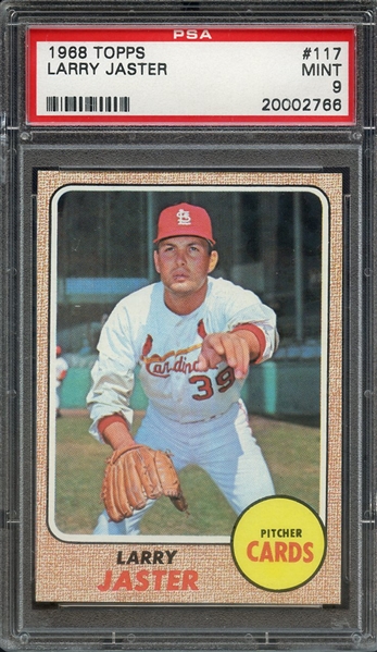 1968 TOPPS 117 LARRY JASTER PSA MINT 9