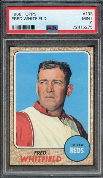 1968 TOPPS 133 FRED WHITFIELD PSA MINT 9