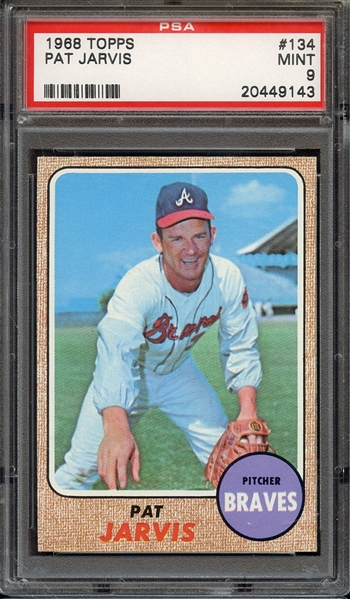 1968 TOPPS 134 PAT JARVIS PSA MINT 9