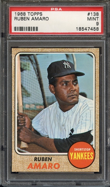1968 TOPPS 138 RUBEN AMARO PSA MINT 9